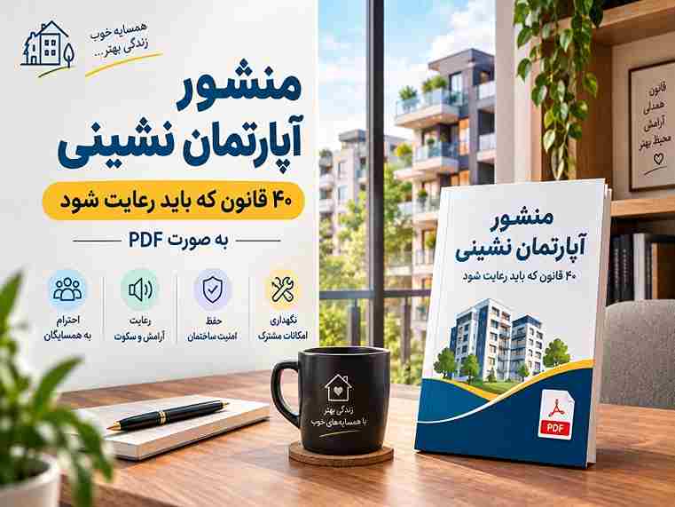  دانلود منشور آپارتمان نشینی به صورت PDF با قوانین کامل سکوت، مشاعات و شارژ